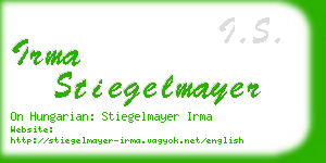 irma stiegelmayer business card